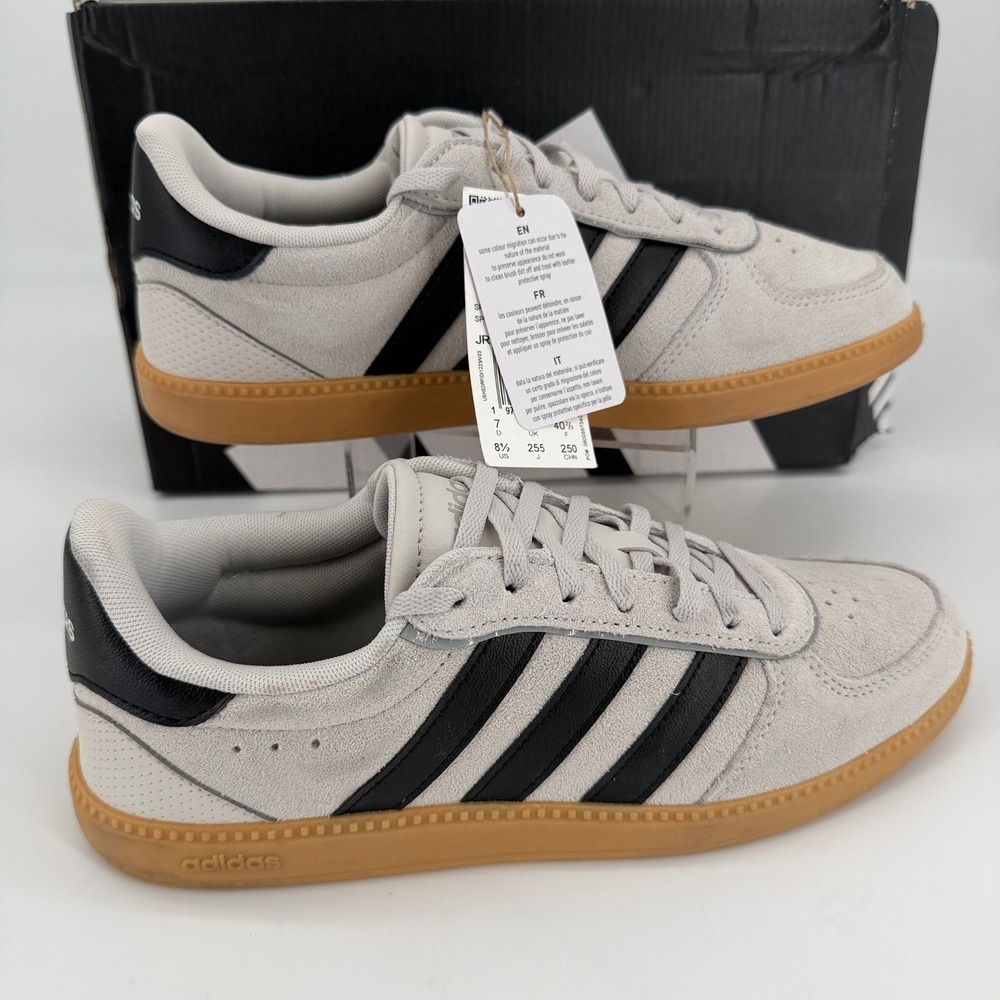 Adidas Breaknet Sleek Womens 8.5 Grey Black Gum Sole Sneakers JR0689 - Picture 1 of 10